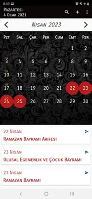 Türkiye Takvimi android App screenshot 1