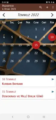 Türkiye Takvimi android App screenshot 2